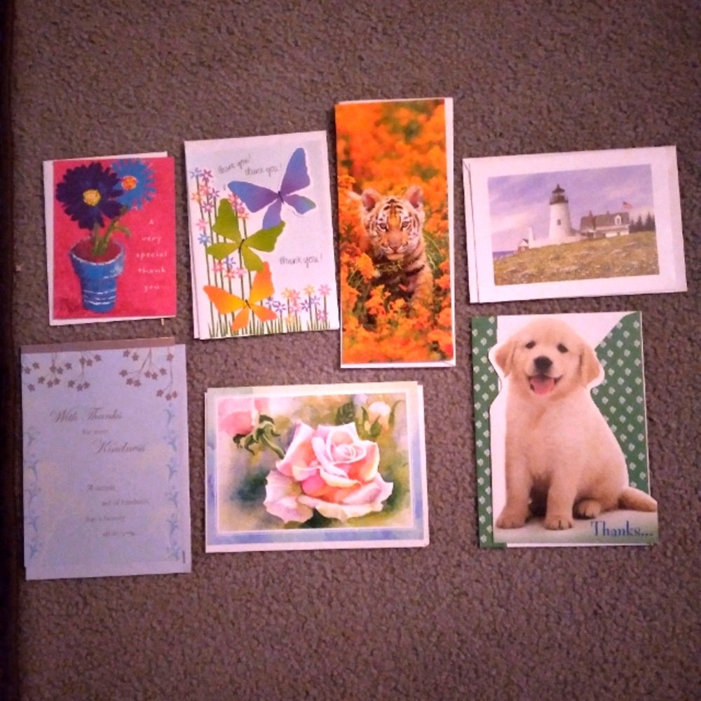 Lot of (7) thank you cards